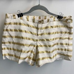 Lilly Pulitzer Gold and White Striped Shorts